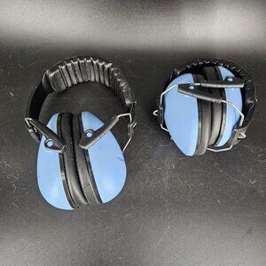 Noise Reduction Head Phones Ear Muff Hearing Protection Foam Adjust 2 Pair Blue